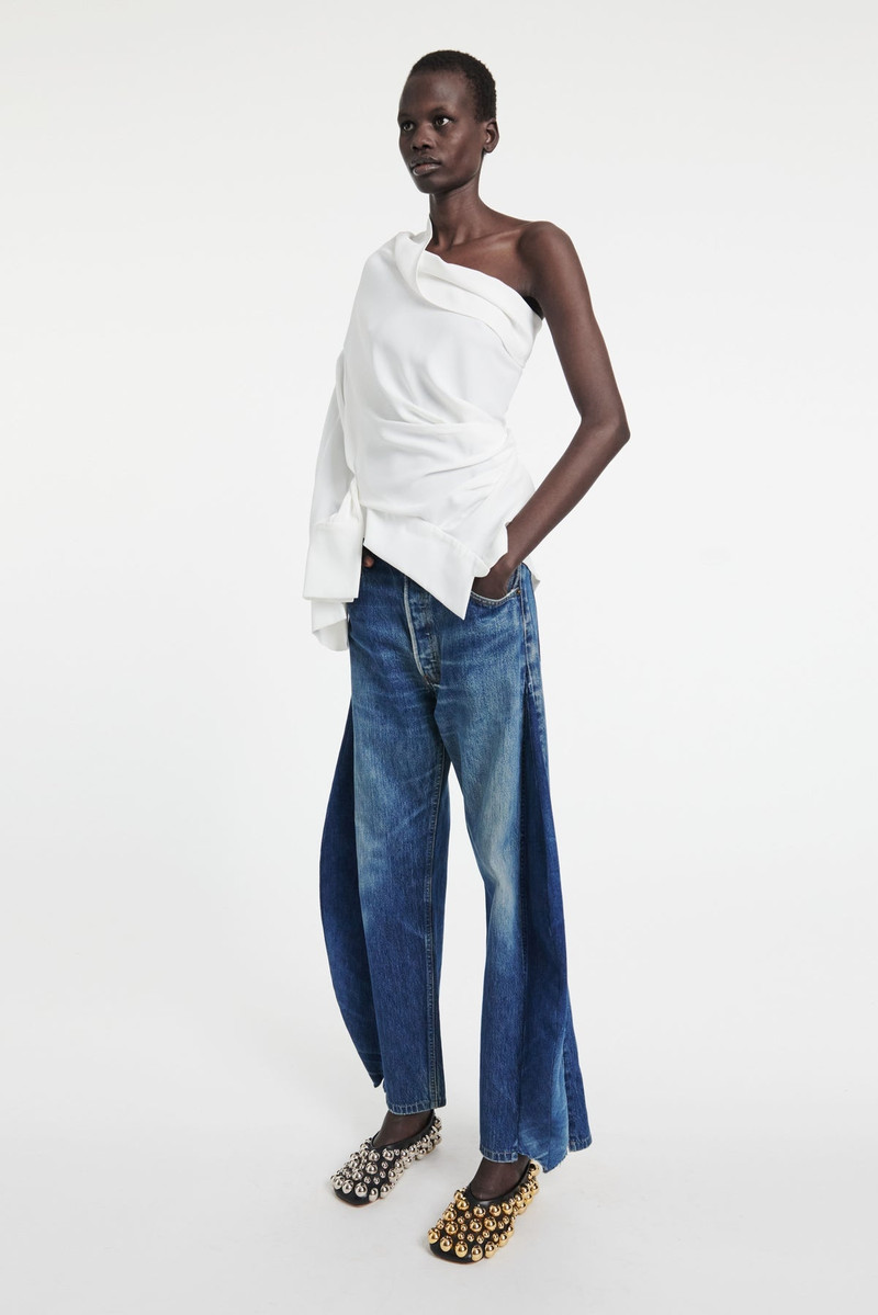 UPSIDE DOWN DECONSTRUCTED SHIRT WHITE 2