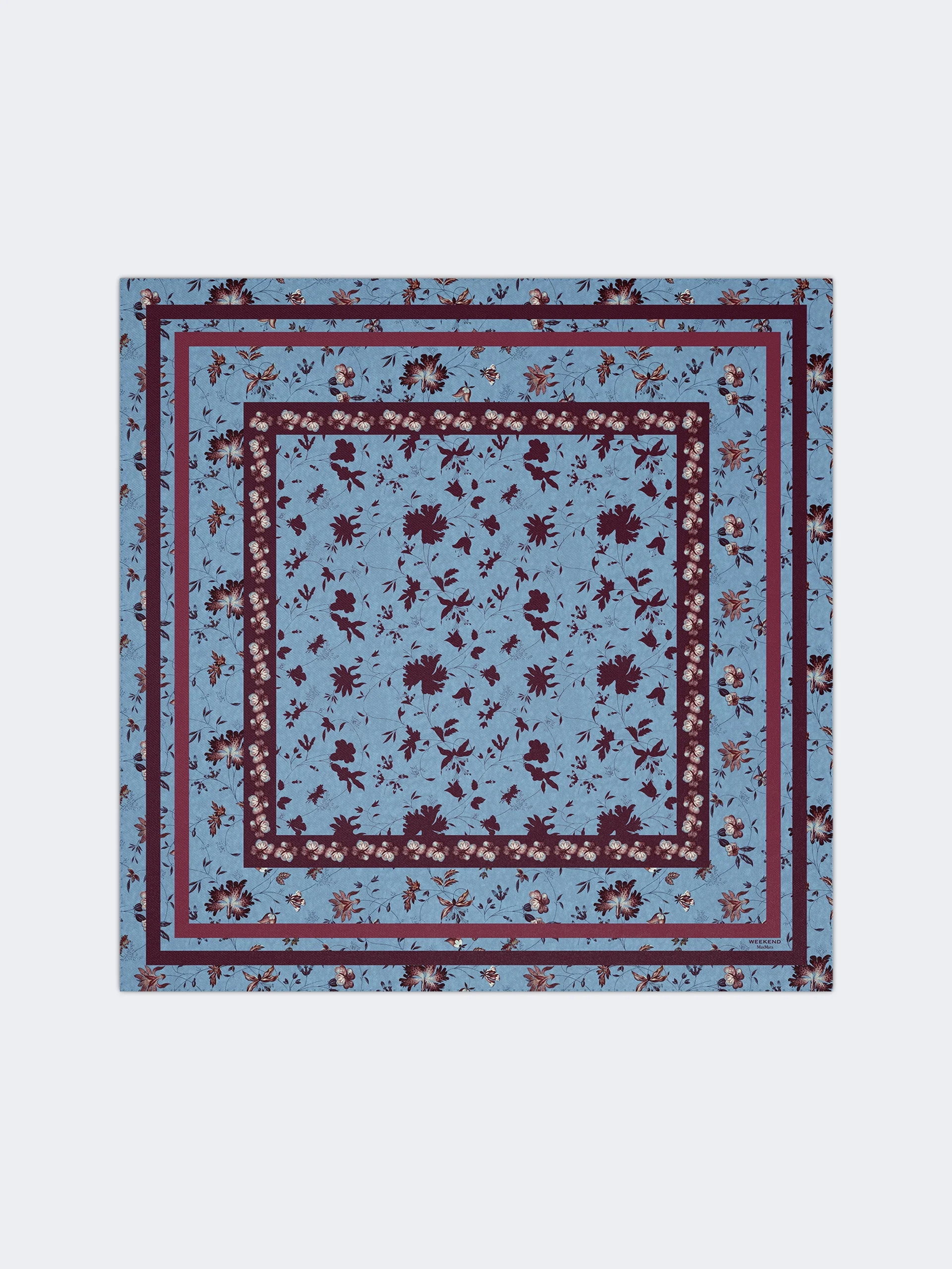 ONESTORING Patterned silk twill foulard - LIGHT BLUE - 1