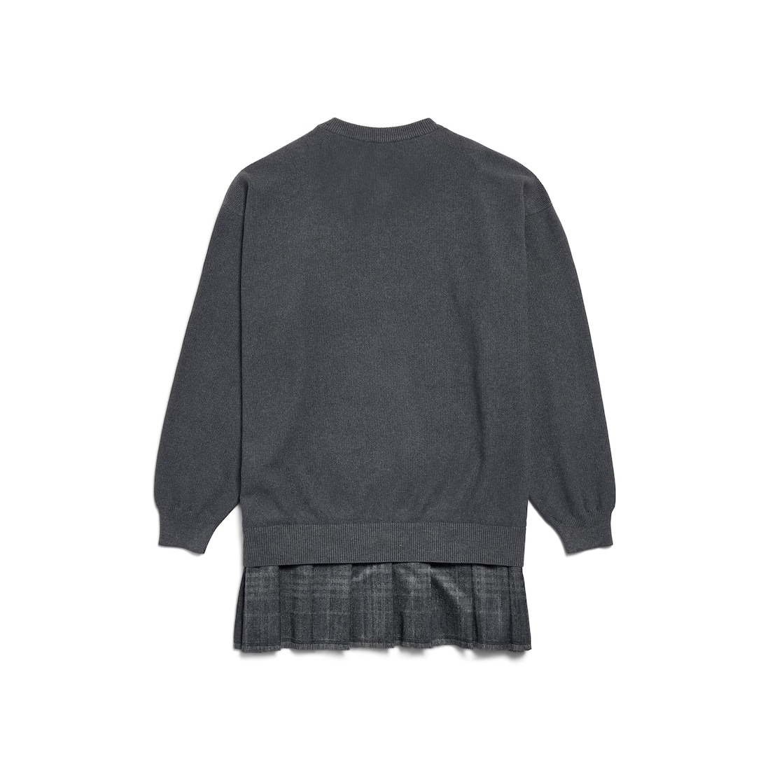 Women's Layered Sweater Dress in Heather Grey - 6