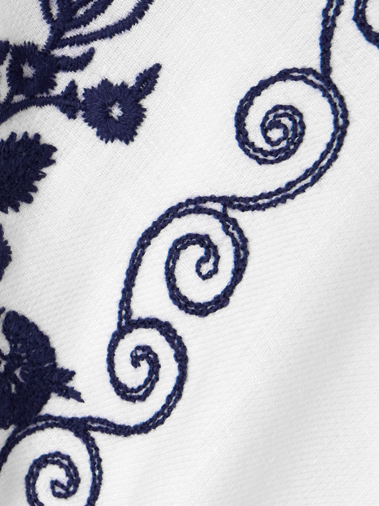 Embroidered linen blouse White - 4