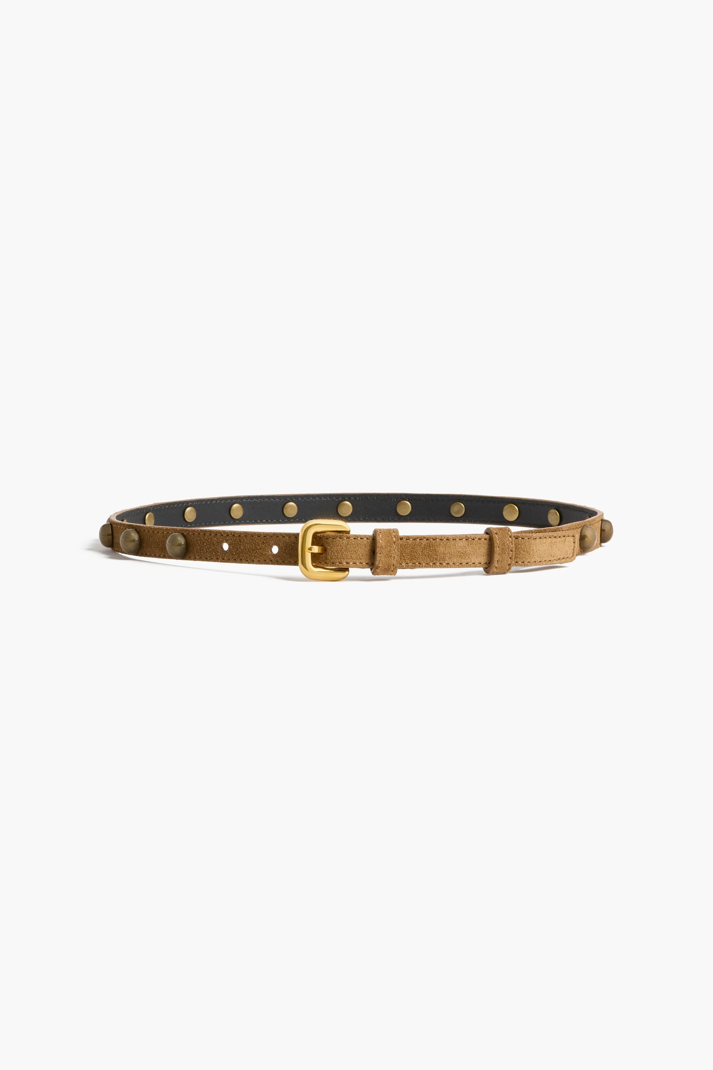 SKINNY BELT WITH STUDS BUCKLE BELT - 1