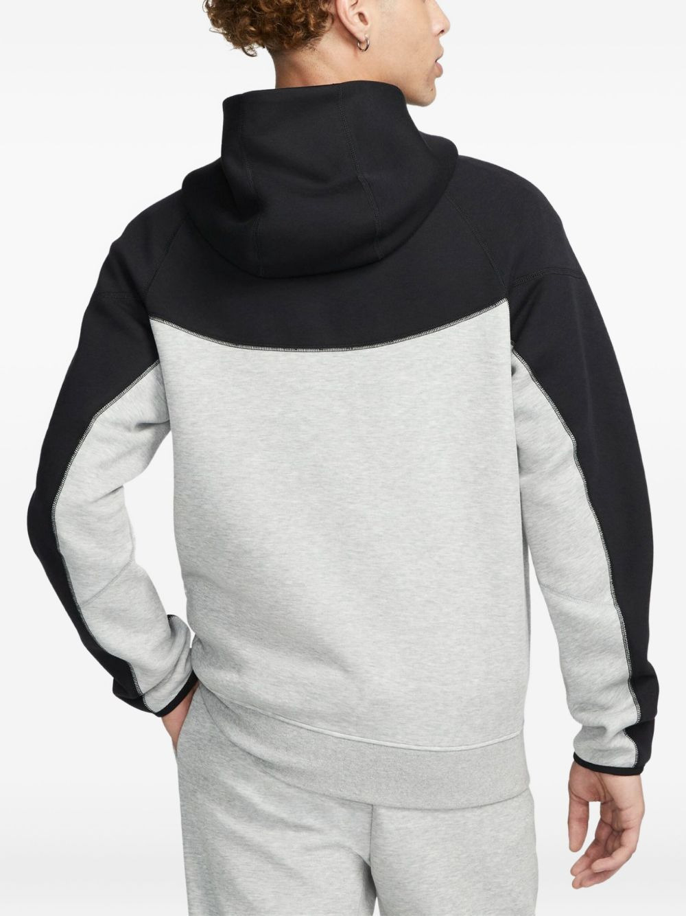 long-sleeves panelled hoodie - 2