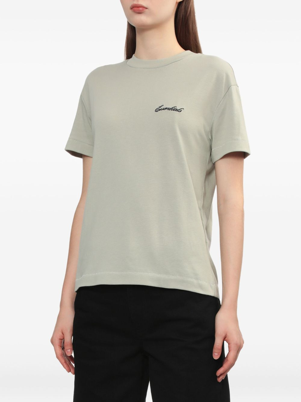 embroidered-logo cotton T-shirt - 3