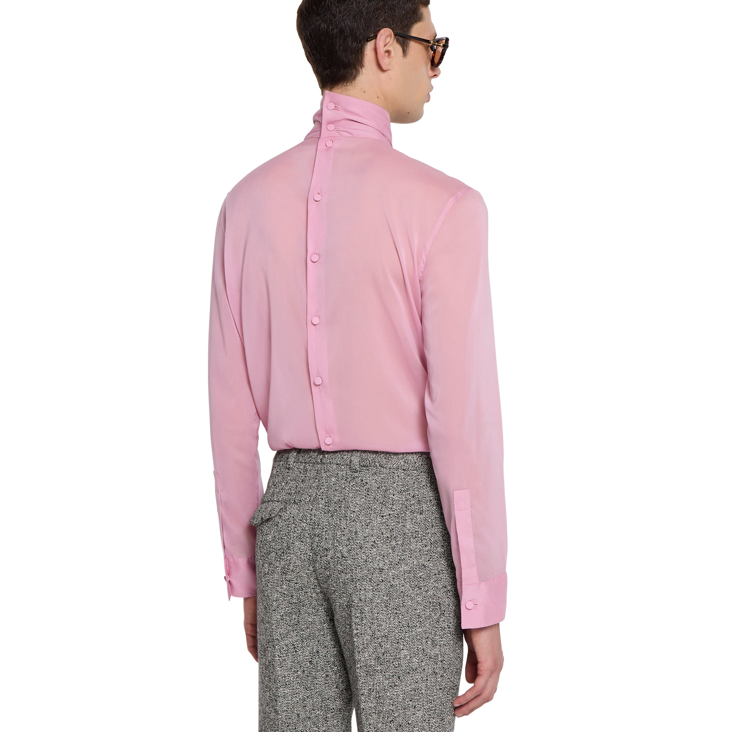 Silk stretch chiffon shirt - 4