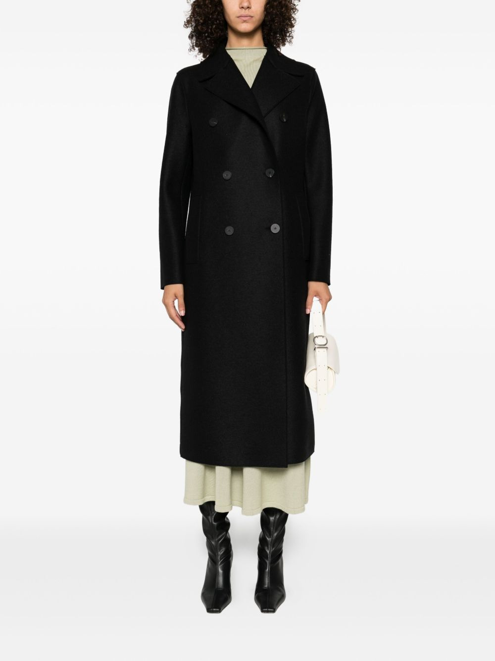 double-breasted wool coat - 2