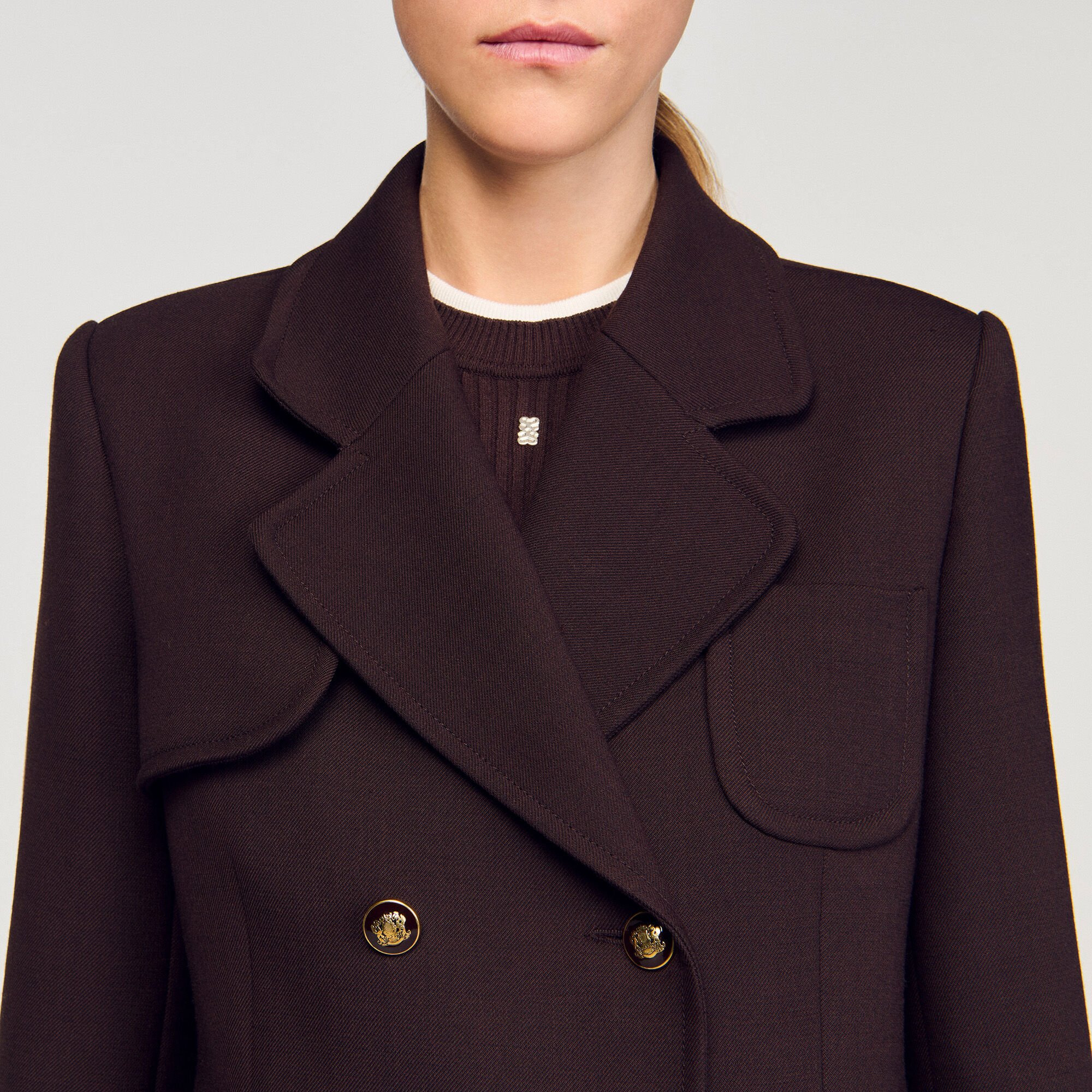 LONG DOUBLE-BREASTED COAT - 3