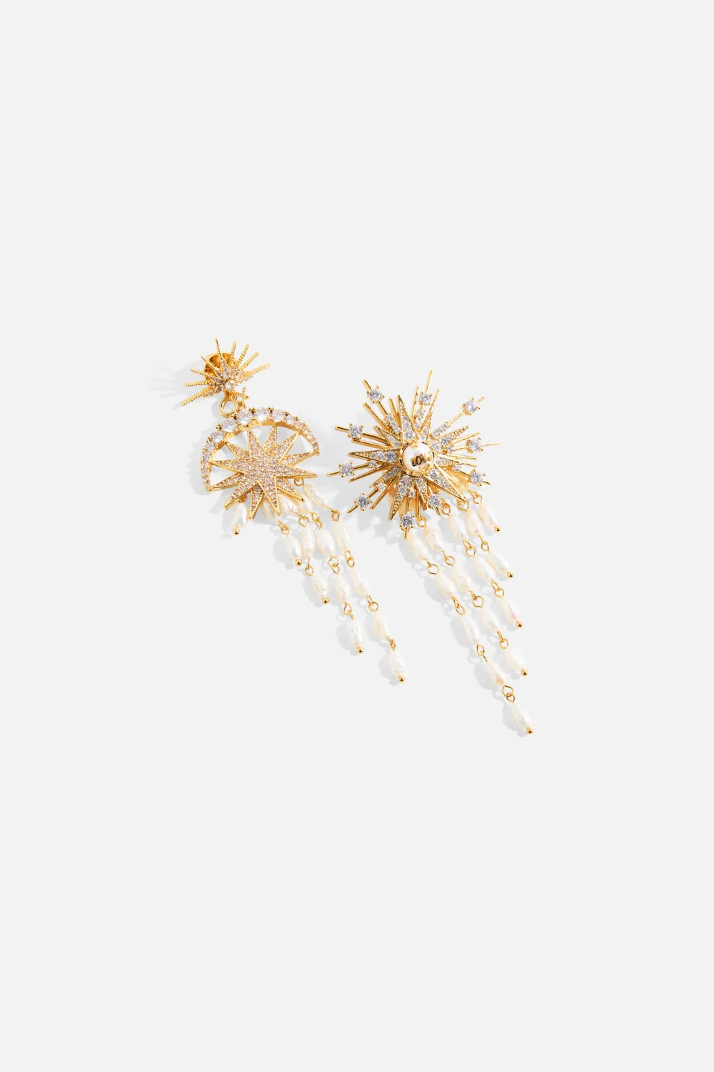 EMPRESS OF LIGHT STAR CRYSTAL EARRINGS GOLD - 1