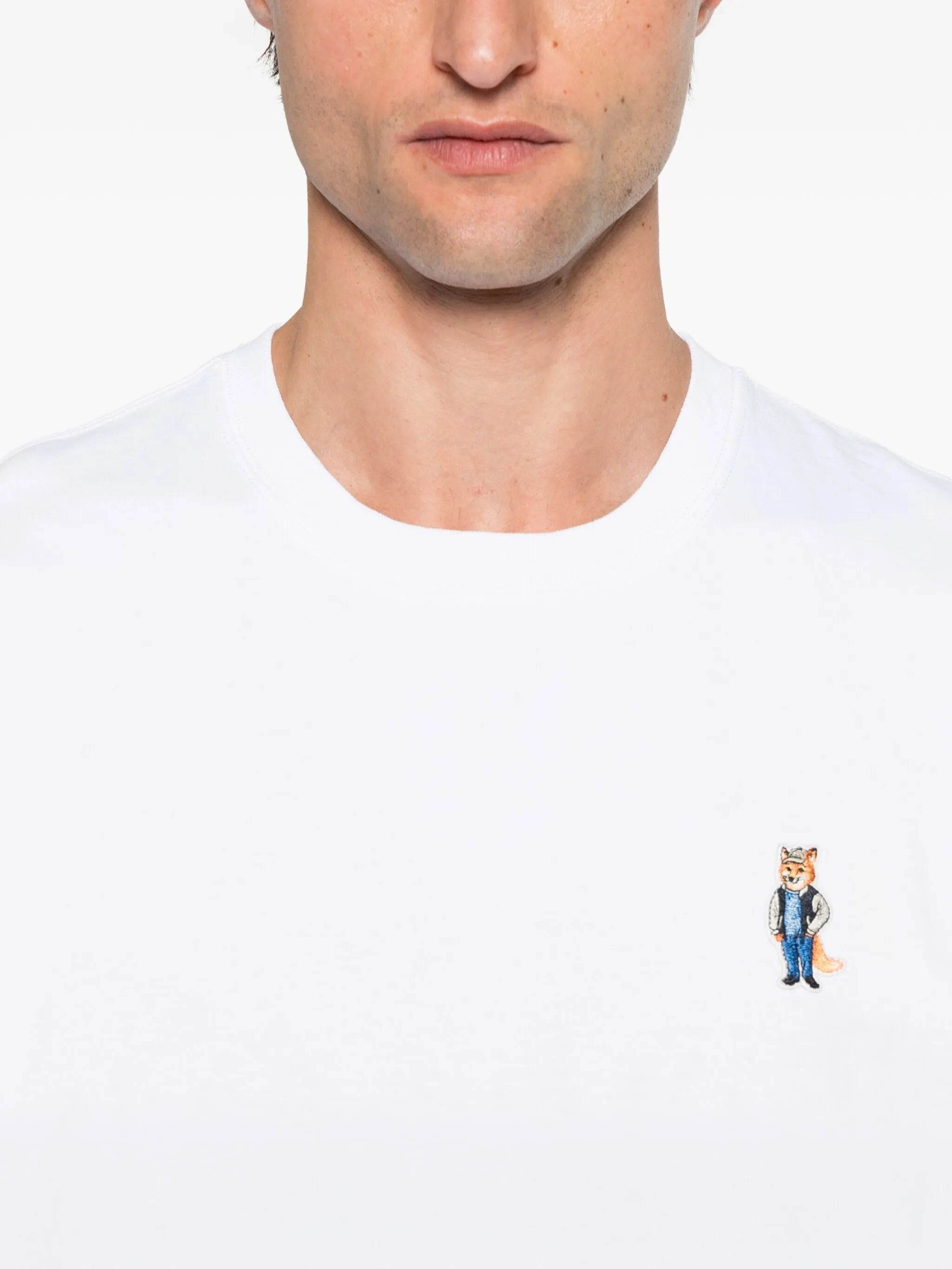 Maison Kitsuné Fox-embroidered Cotton T-shirt - 4