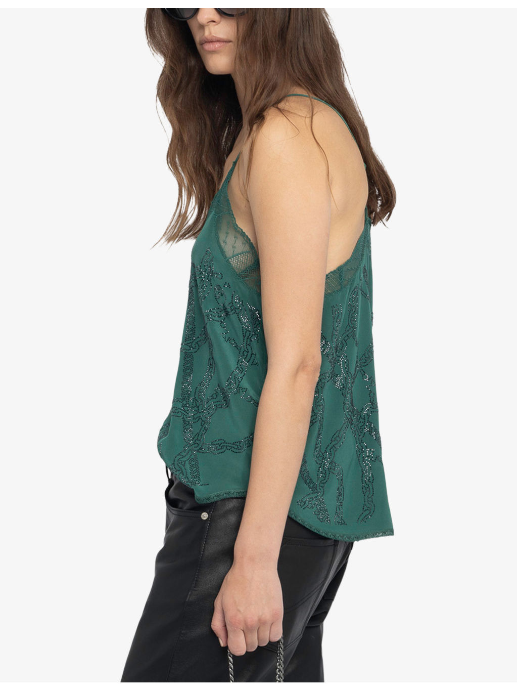 Christy Rhinestone-Embellished Silk Crepe-De-Chine Cami Top - 3