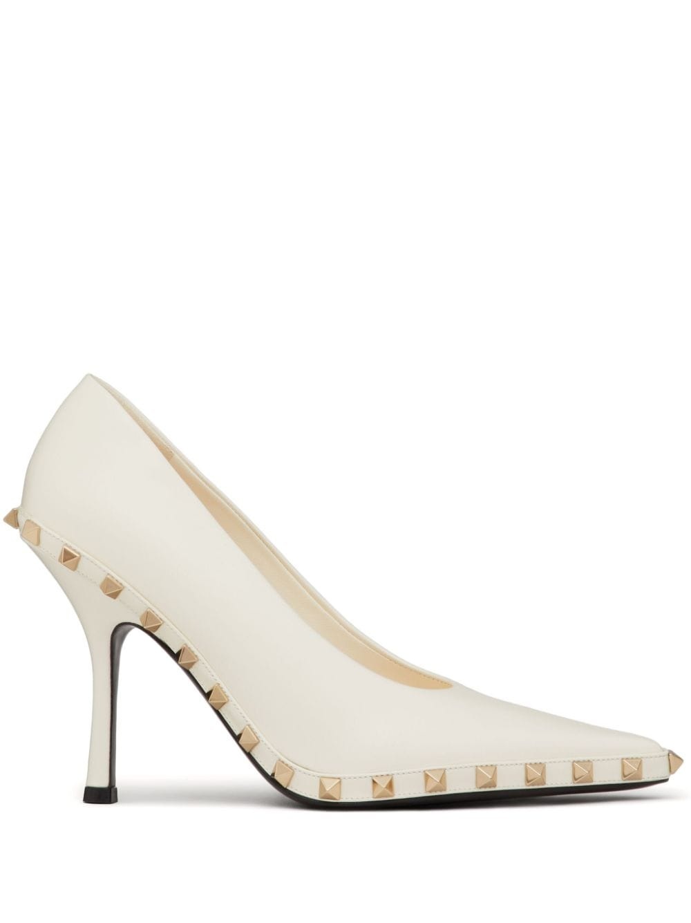 Rockstud 100mm leather pumps - 1