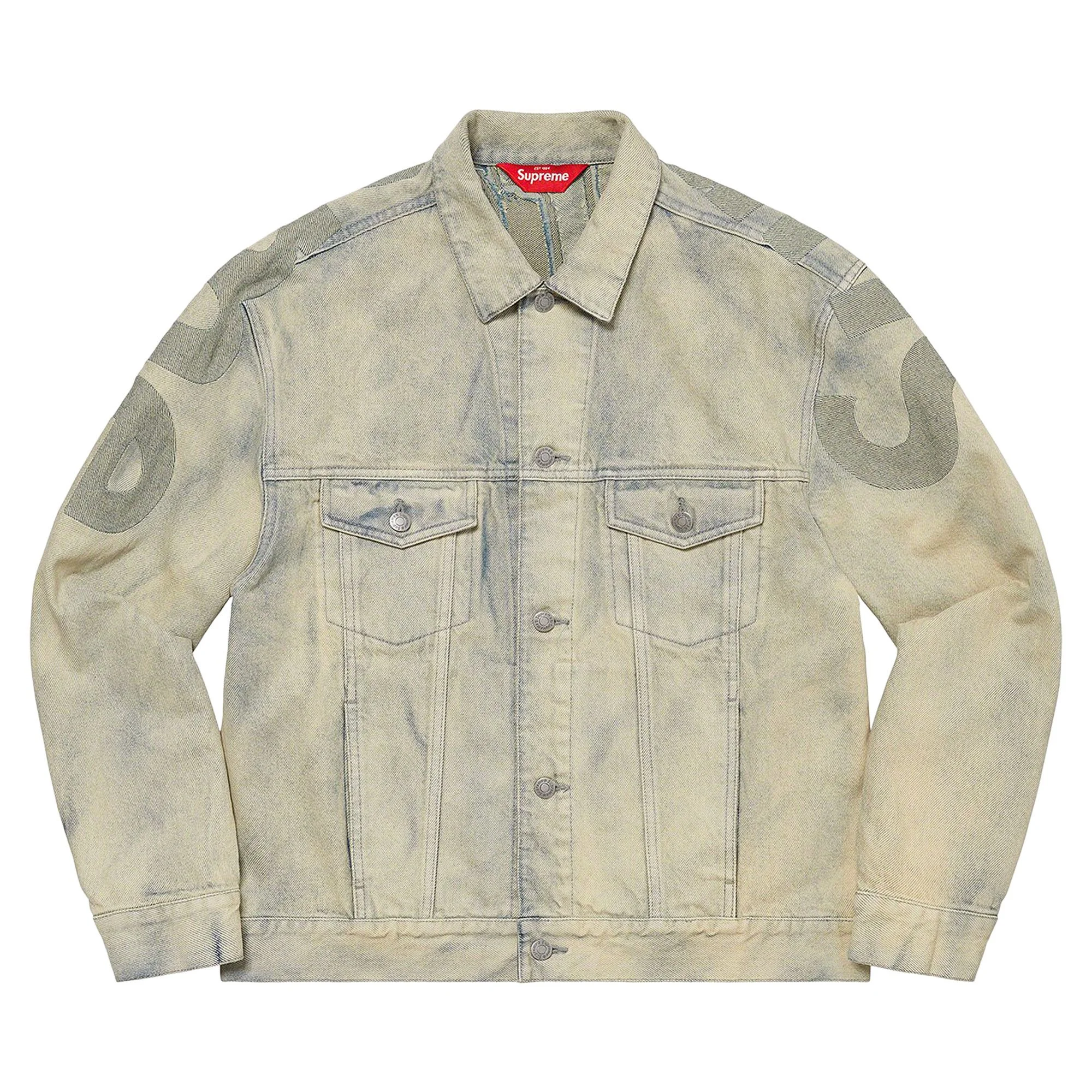 Supreme Inset Logo Denim Trucker Jacket 'Dirty' - 1