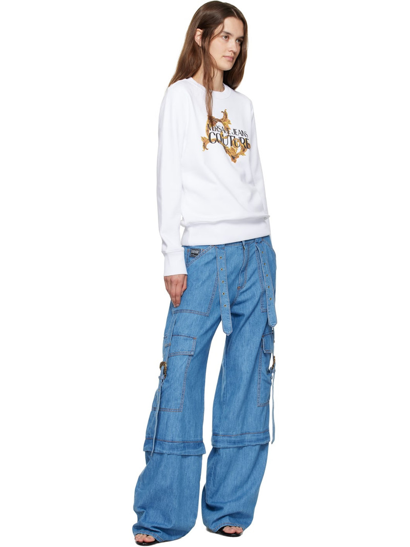 VERSACE JEANS COUTURE White Screen-Printed Sweatshirt outlook