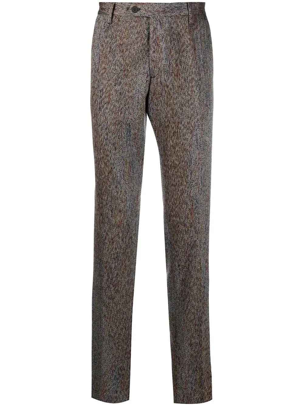 herringbone tailored trousers - 1