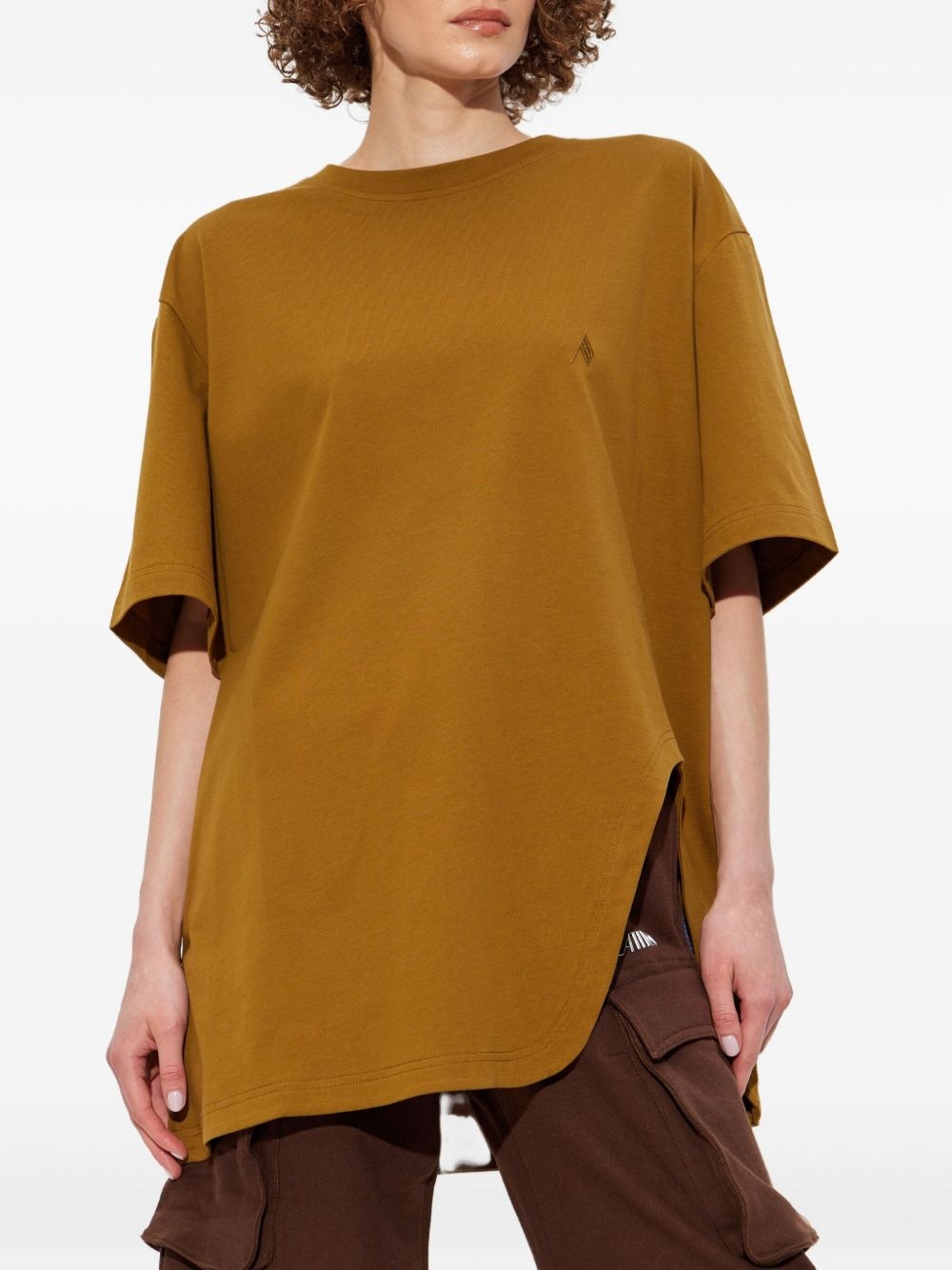 embroidered side-slit T-shirt - 3