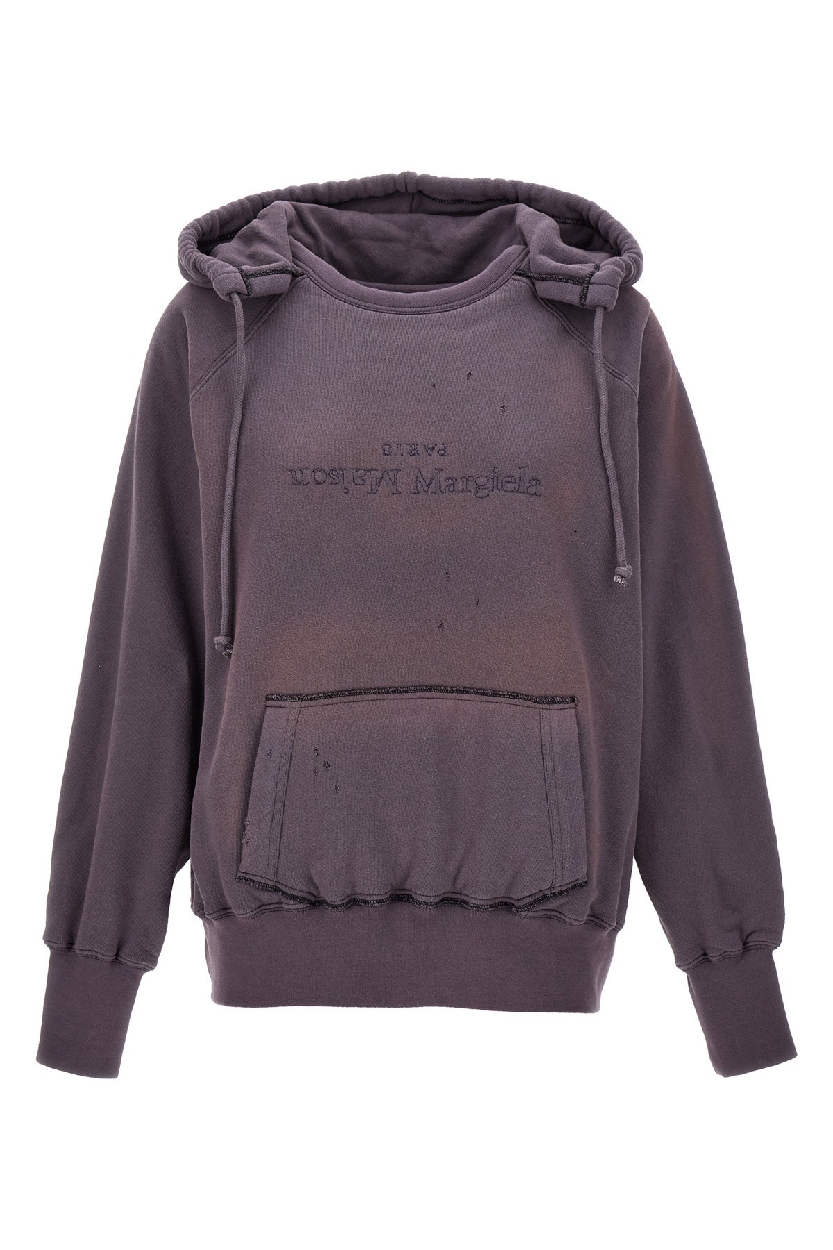 トップス Maison Margiela REVERSE LOGO HOODIE Maison Margiela reverse-logo Cotton Hoodie | Purple | FARFETCH