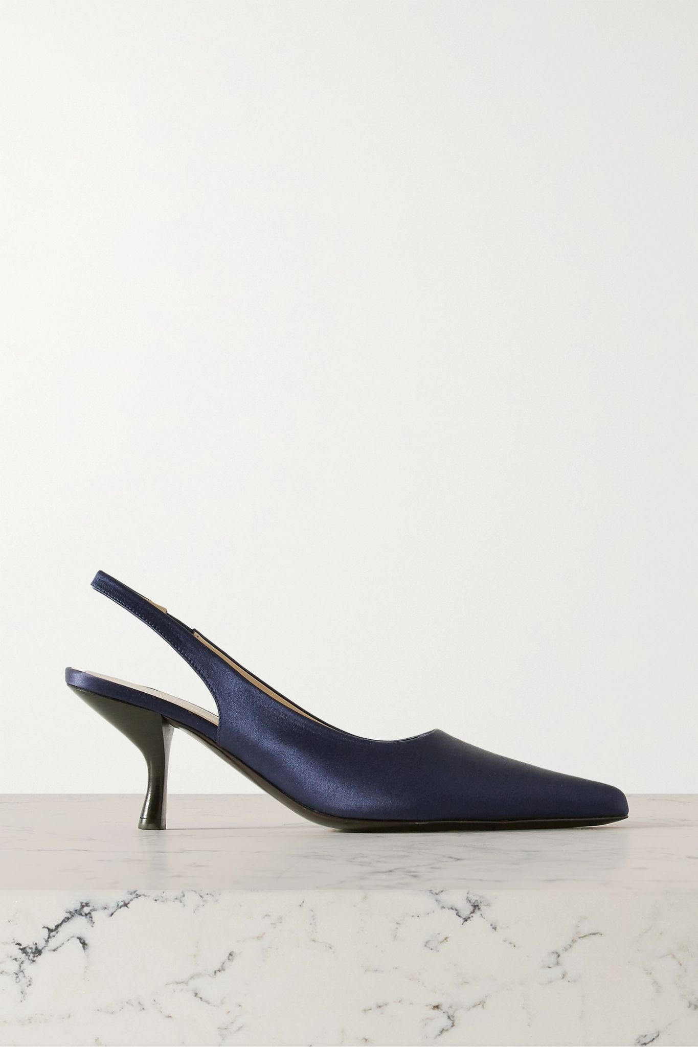 Bourgeoise satin slingback pumps - 1