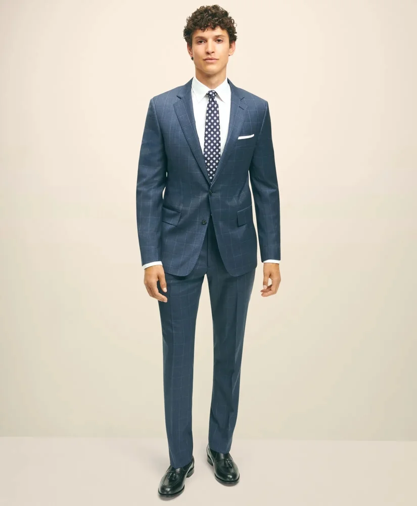 Classic Fit Wool Windowpane 1818 Suit - 1