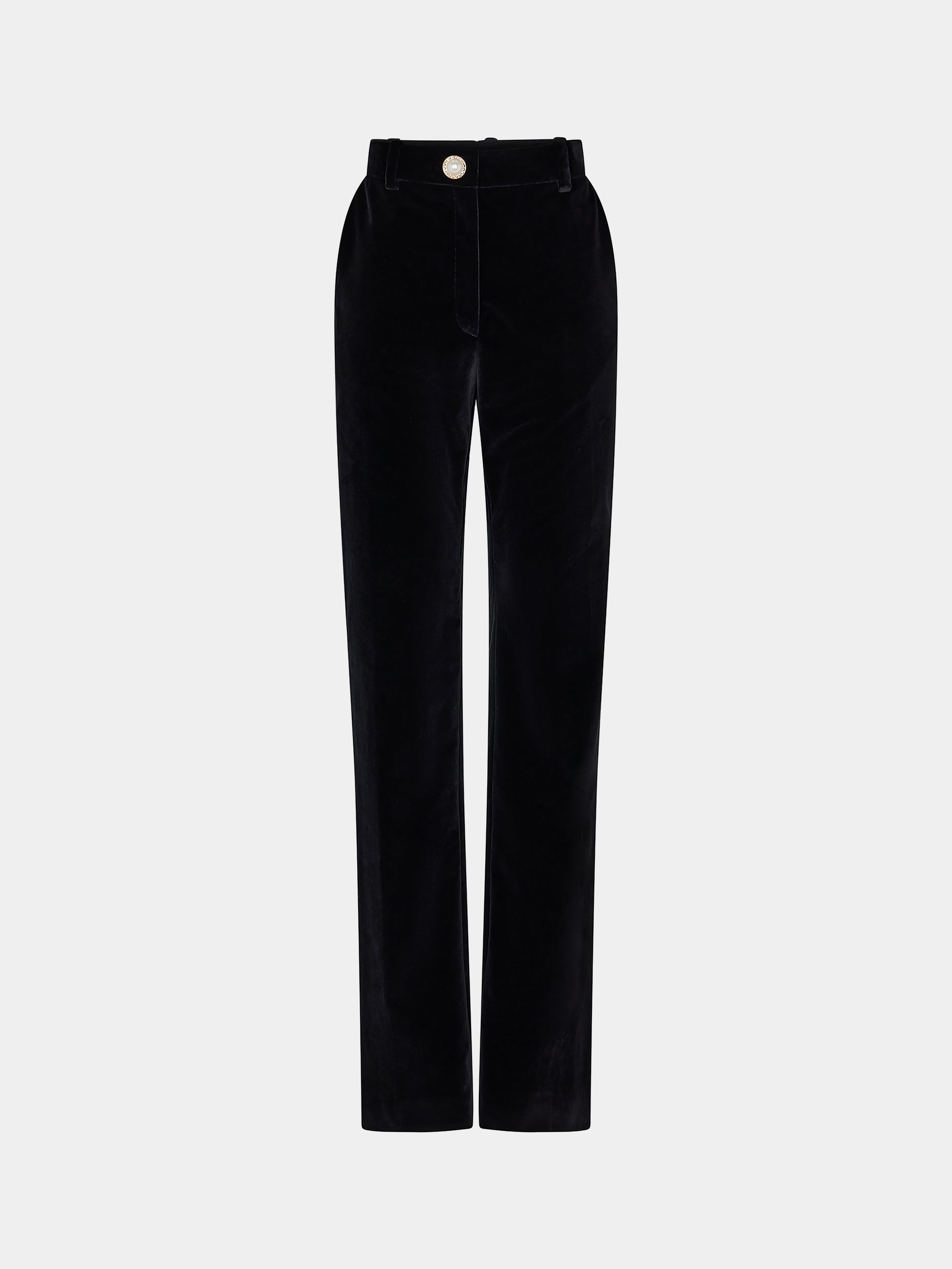 VELVET PANTS WITH CRYSTAL DETAIL - 1