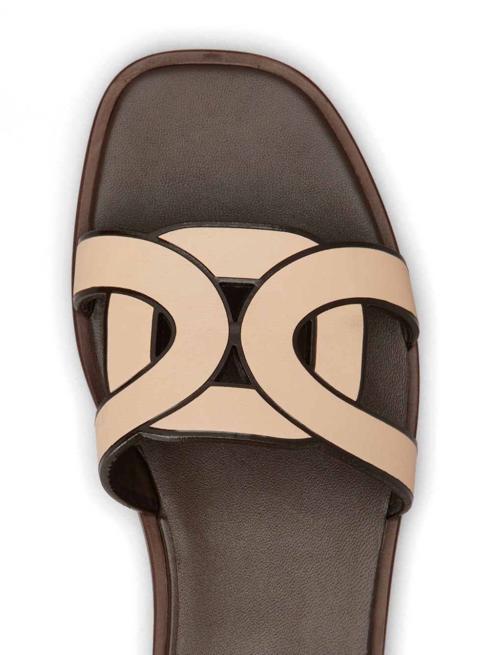 leather logo strap sandals - 4