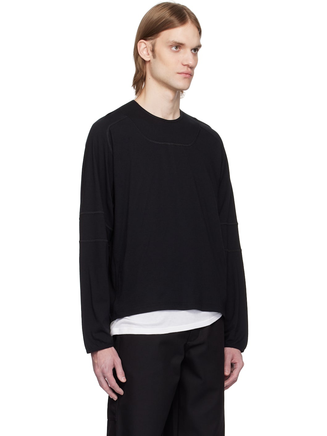 Black Light Interlock Long Sleeve T-shirt - 2