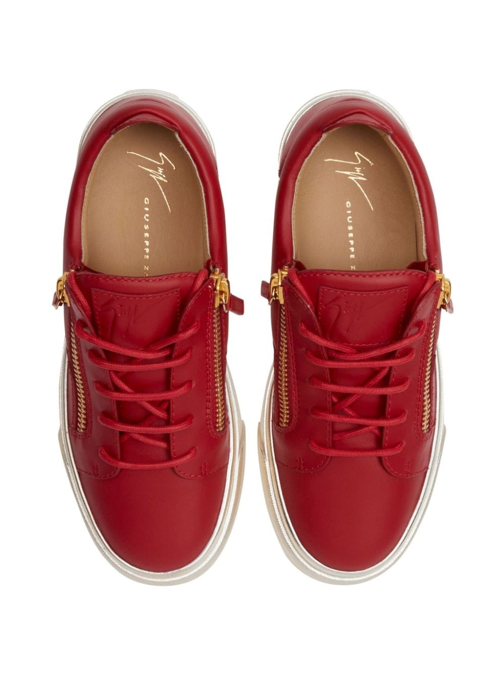 Gail zip-fastening leather sneakers - 4