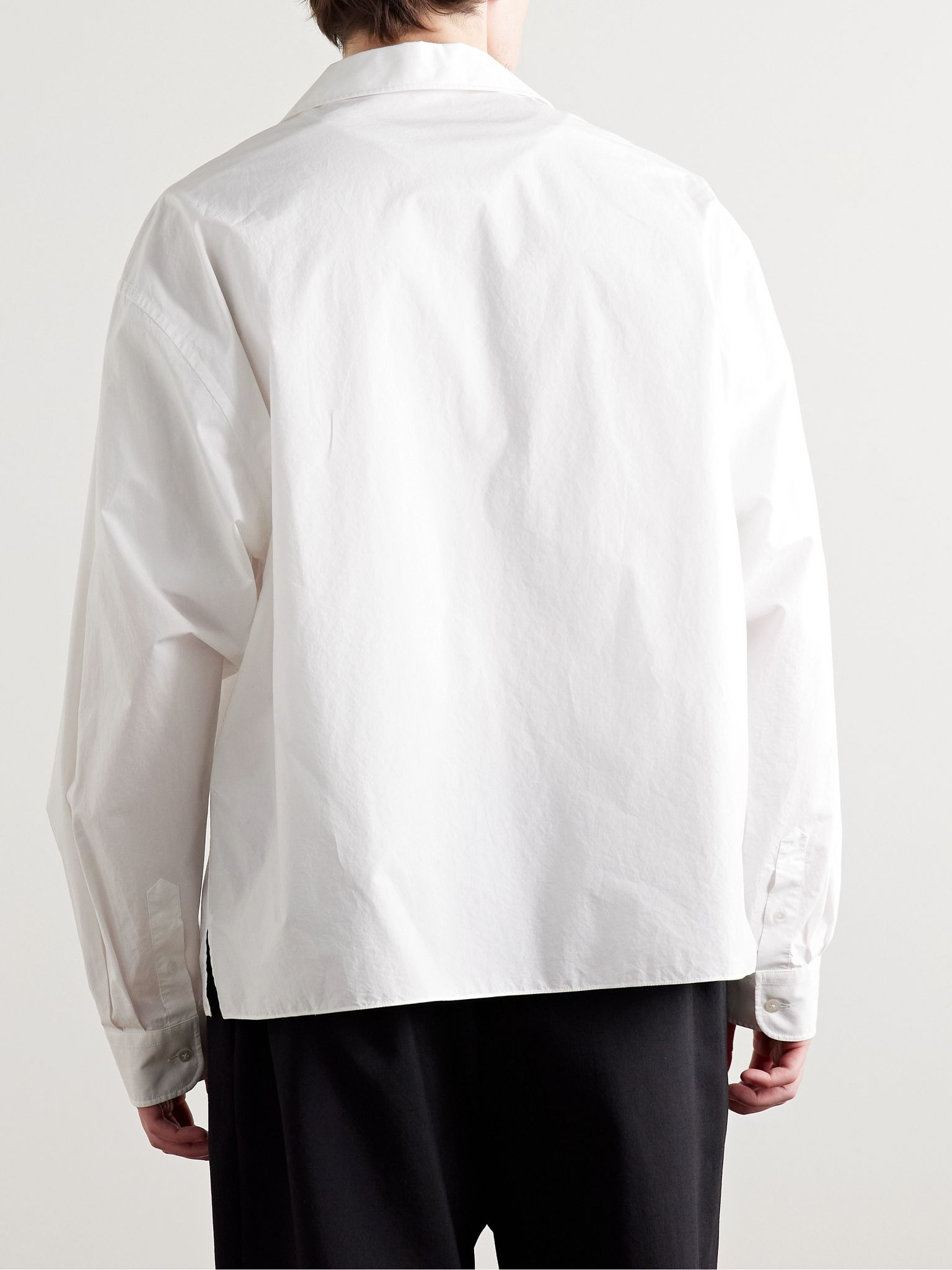 Elijas Convertible-Collar Cotton-Poplin Shirt White - 3
