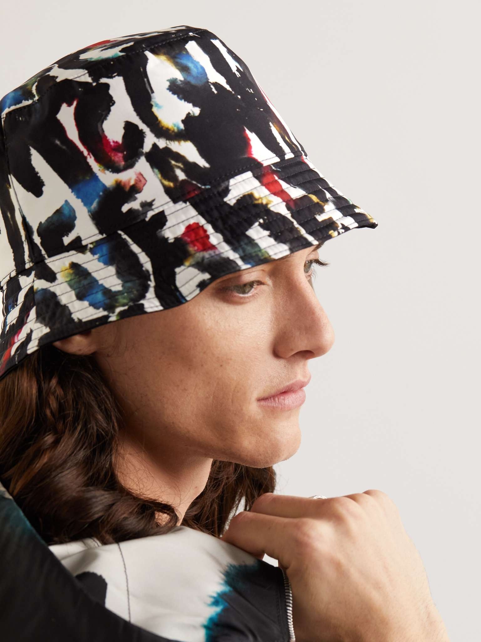Reversible Logo-Embroidered Printed Shell Bucket Hat - 3