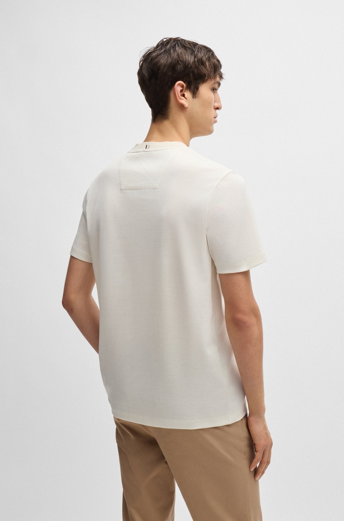 REGULAR-FIT T-SHIRT IN STRUCTURED COTTON - 5