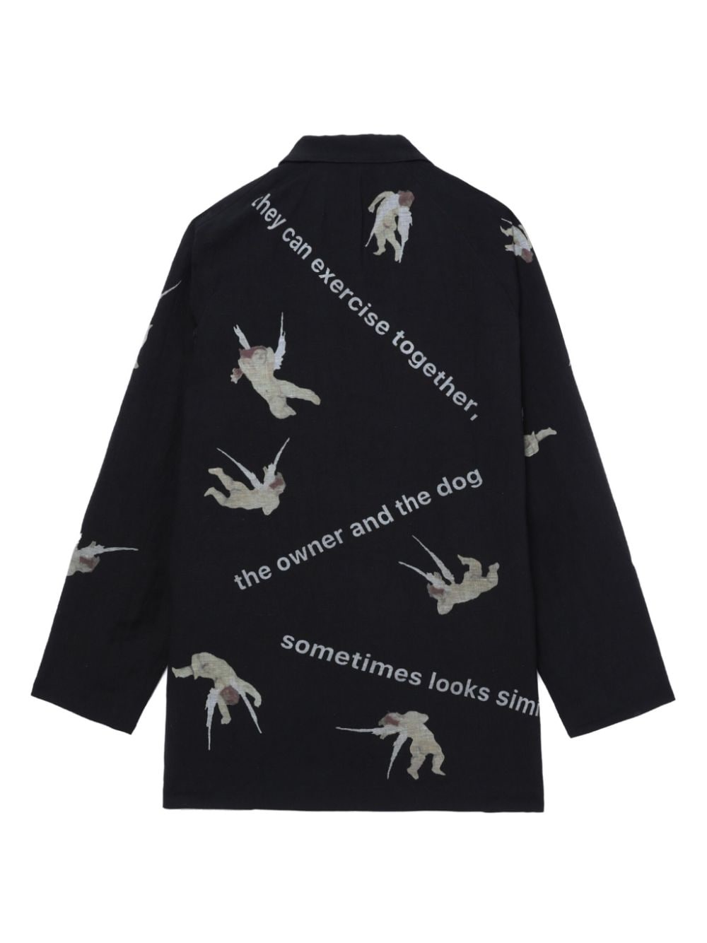angel-print single-breasted blazer - 6