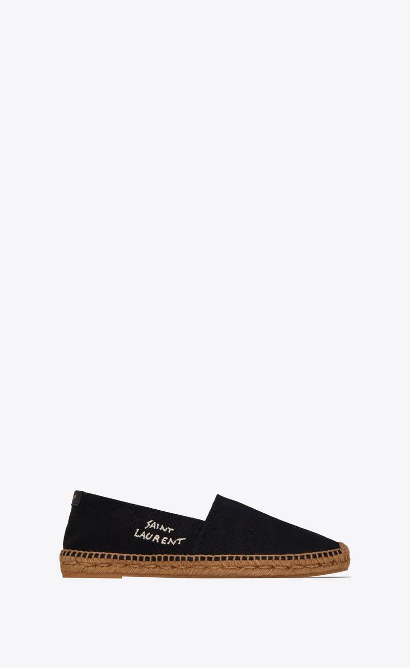 saint laurent embroidered espadrilles in canvas - 1