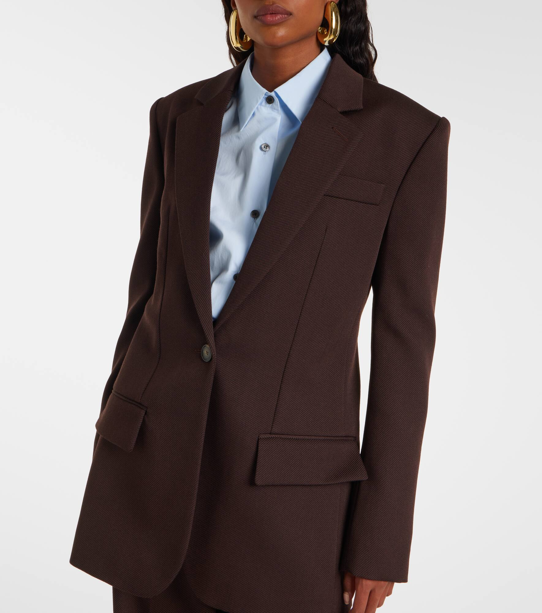 Single-breasted virgin wool blazer - 6