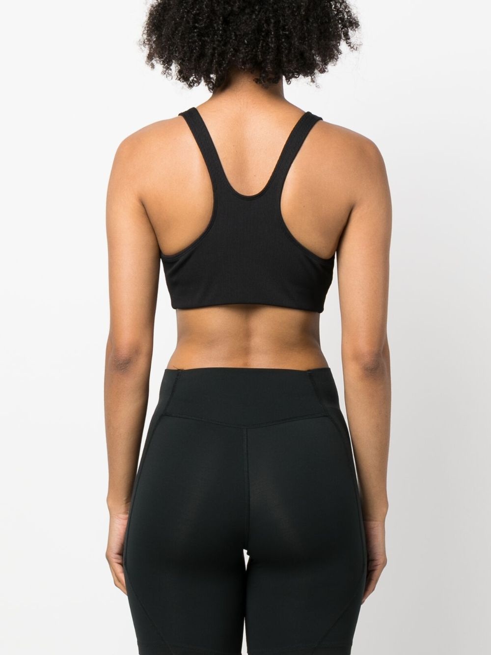Serif logo-patch ribbed bra - 4