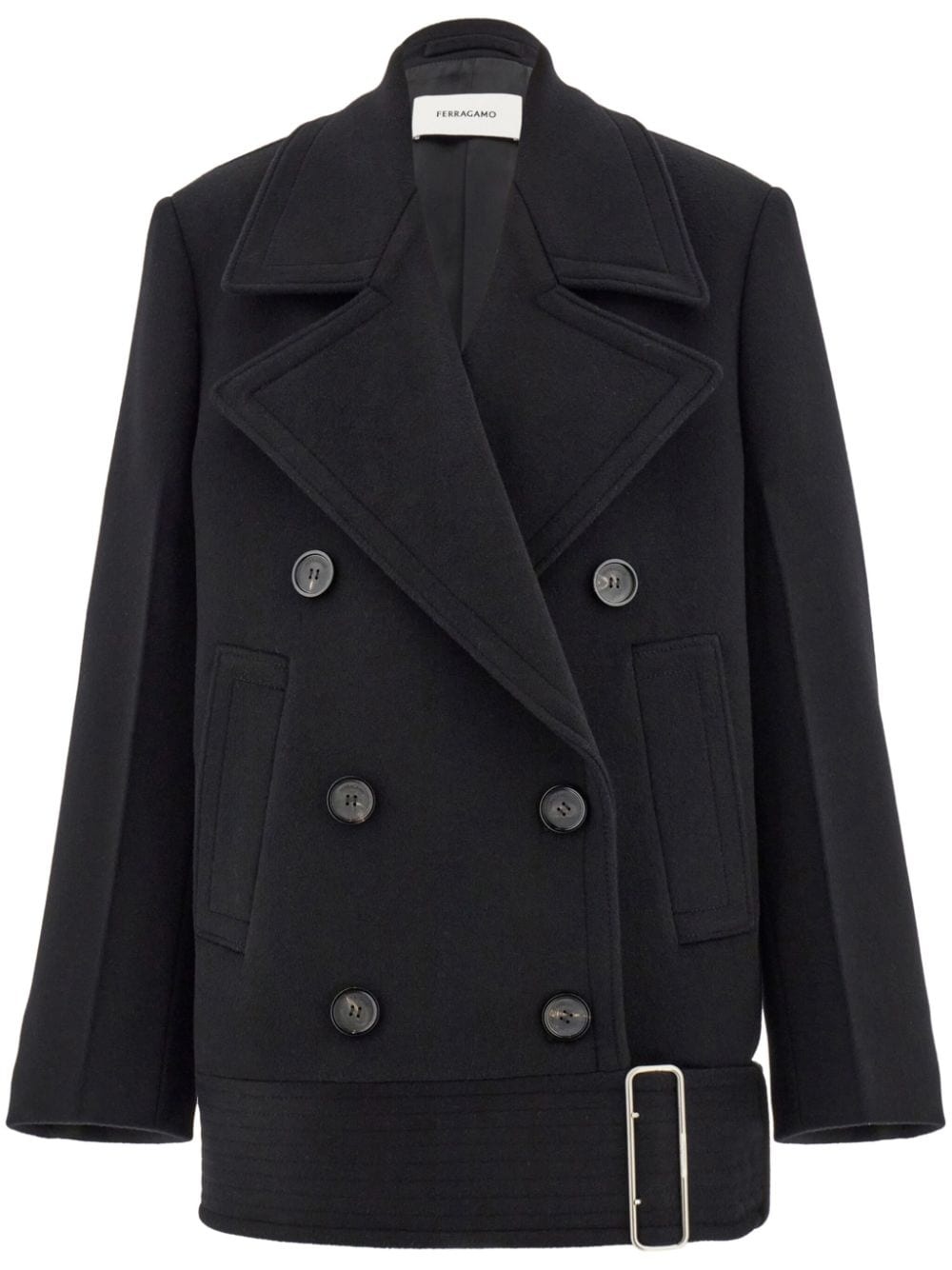 brushed-finish peacoat - 1