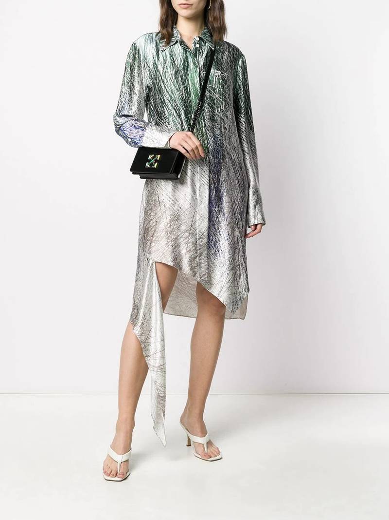 Off-White Spiral asymmetric shirt dress outlook