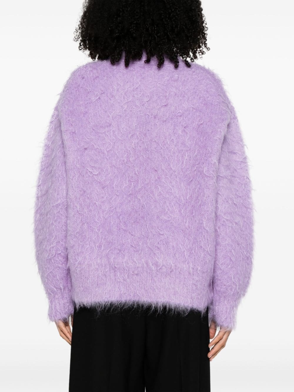 brushed-effect drop-shoulder jumper - 4