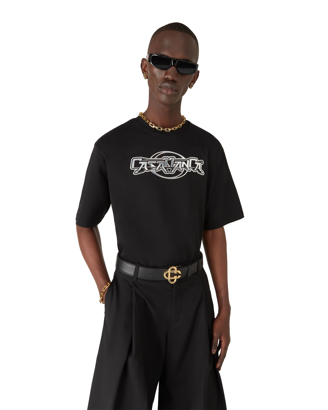Casablanca Chrome Oversized Short Sleeve T-Shirt | Casablanca Paris - 3