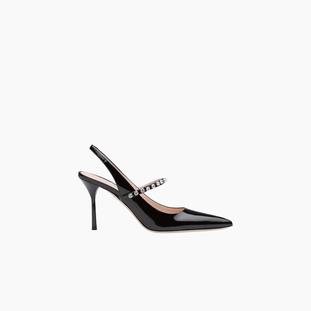 Patent leather slingback pumps - 4