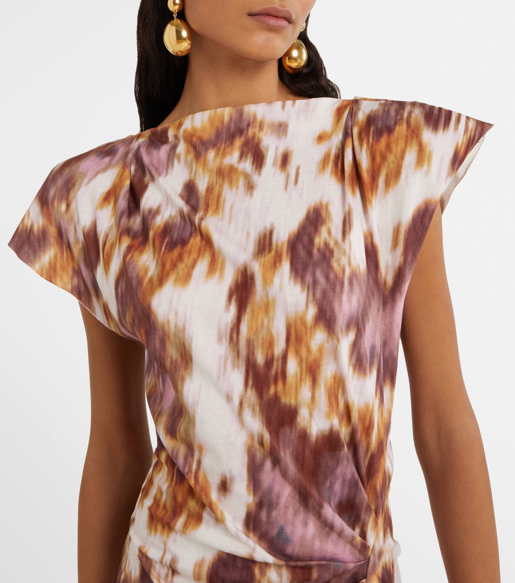 Nadela printed cotton jersey maxi dress - 4