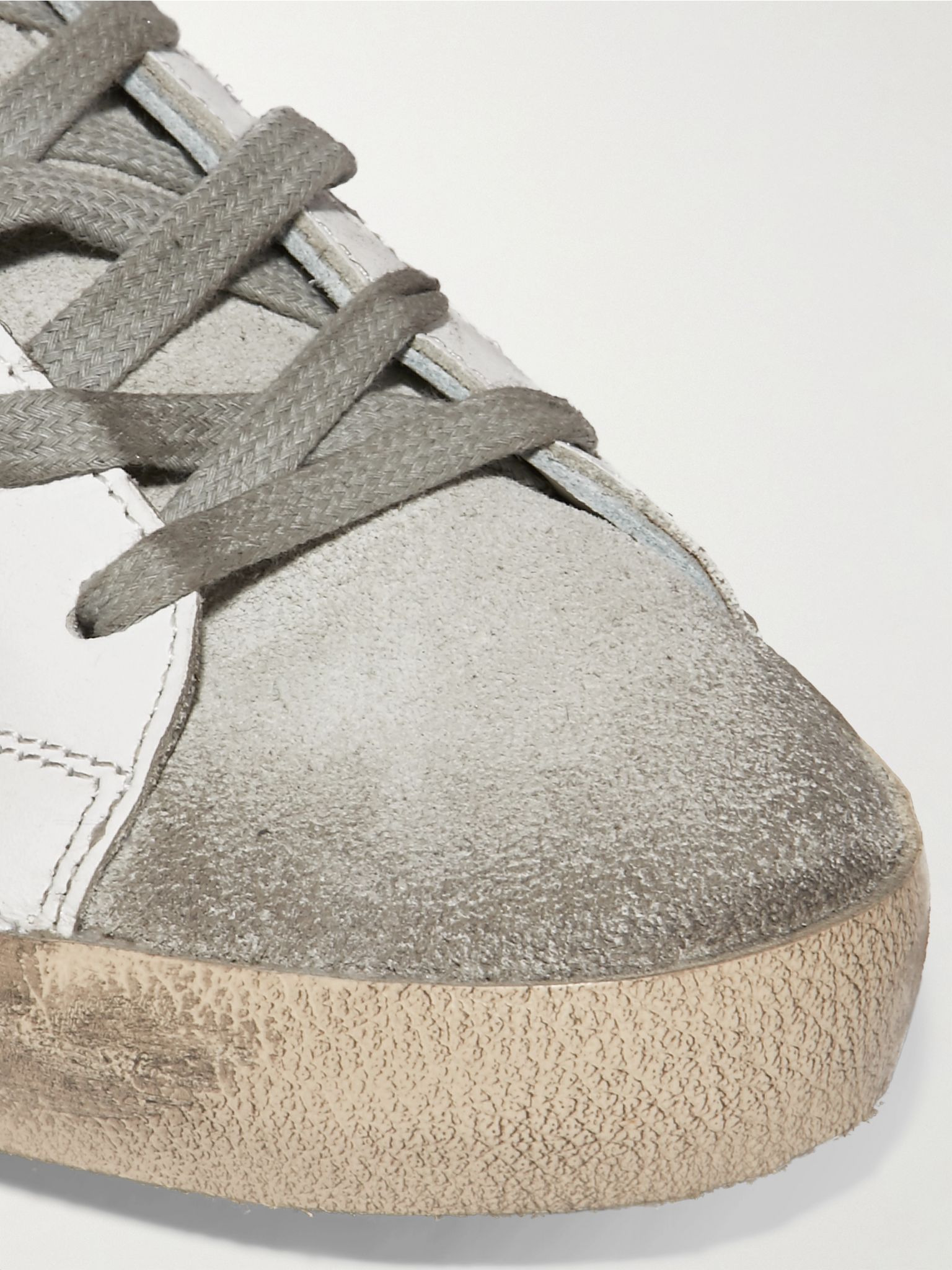 Superstar distressed leopard-print calf hair, leather and suede sneakers Leopard print - 4