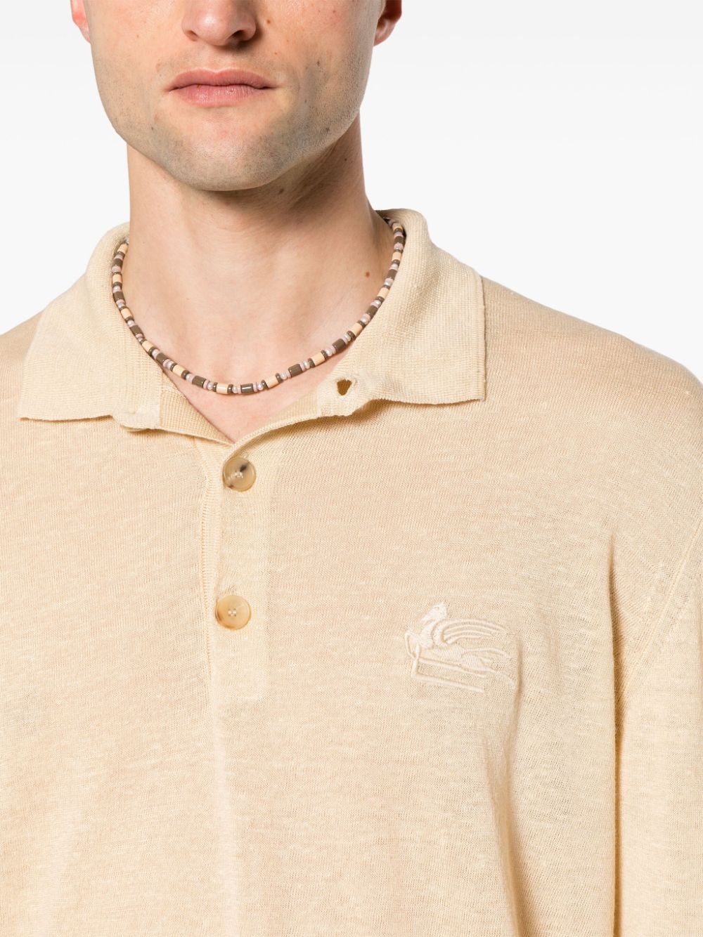Pegaso-embroidered knitted polo shirt - 5