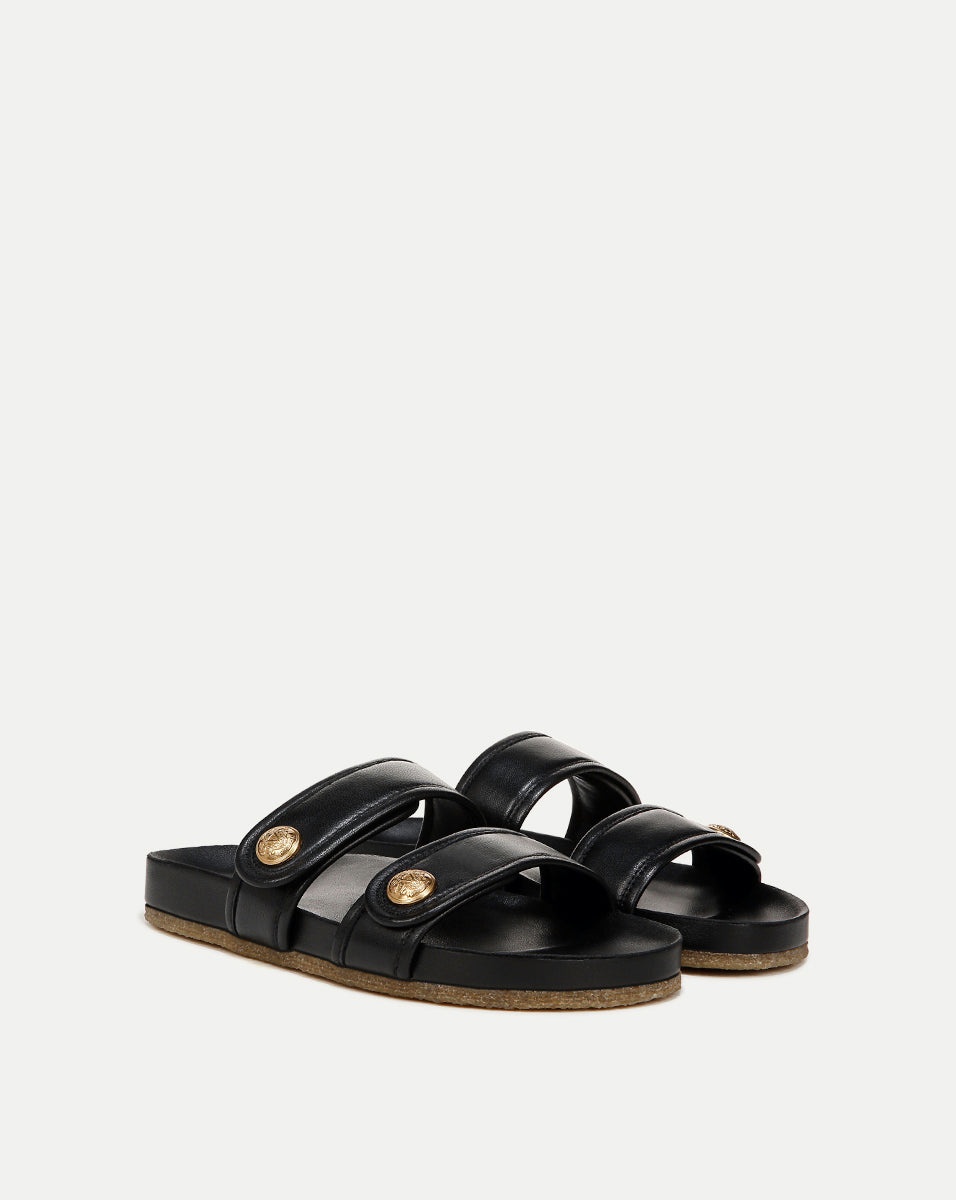 PERCEY LEATHER SLIDE SANDAL - 2