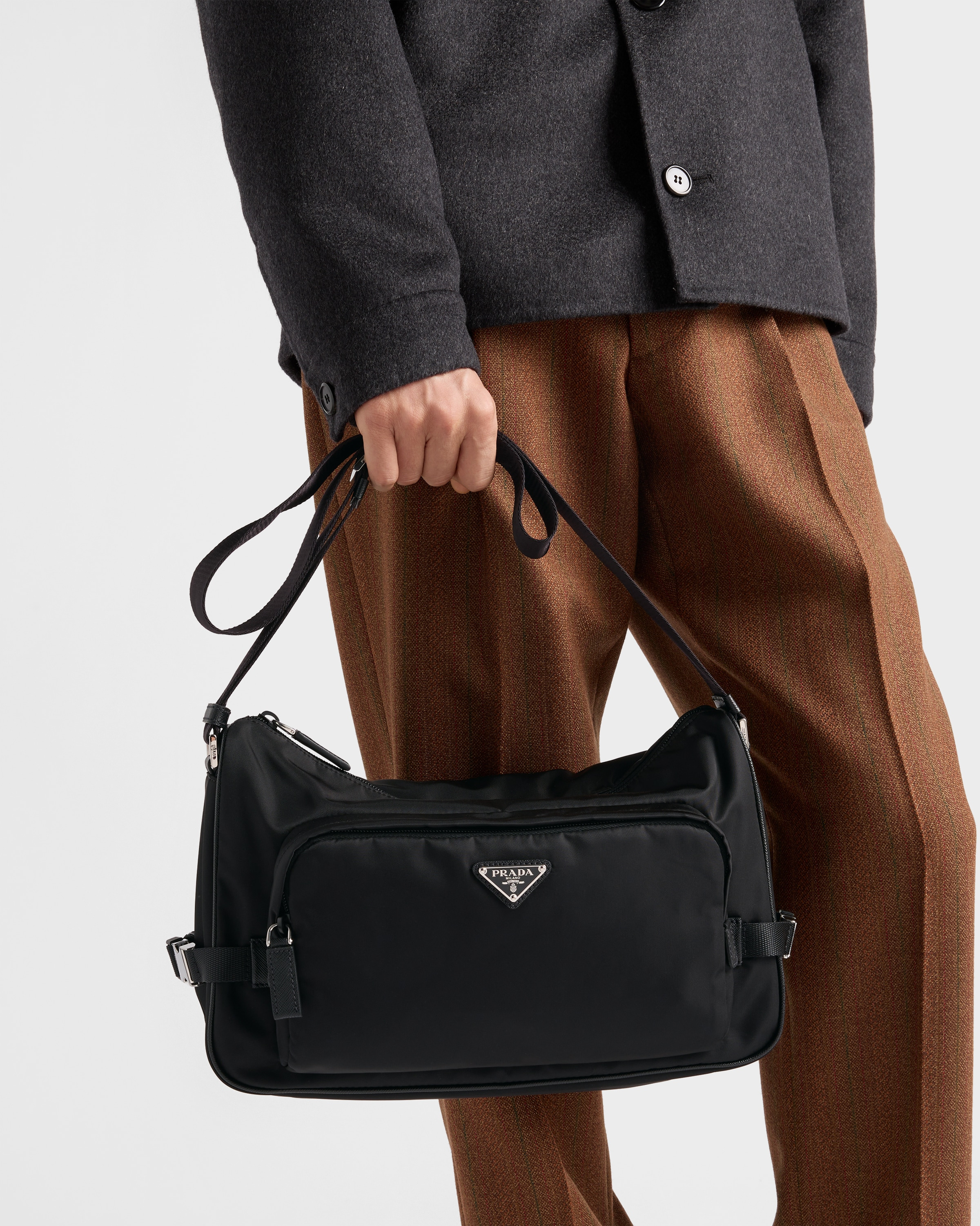 Large Re-Nylon and Saffiano leather shoulder bag - 2