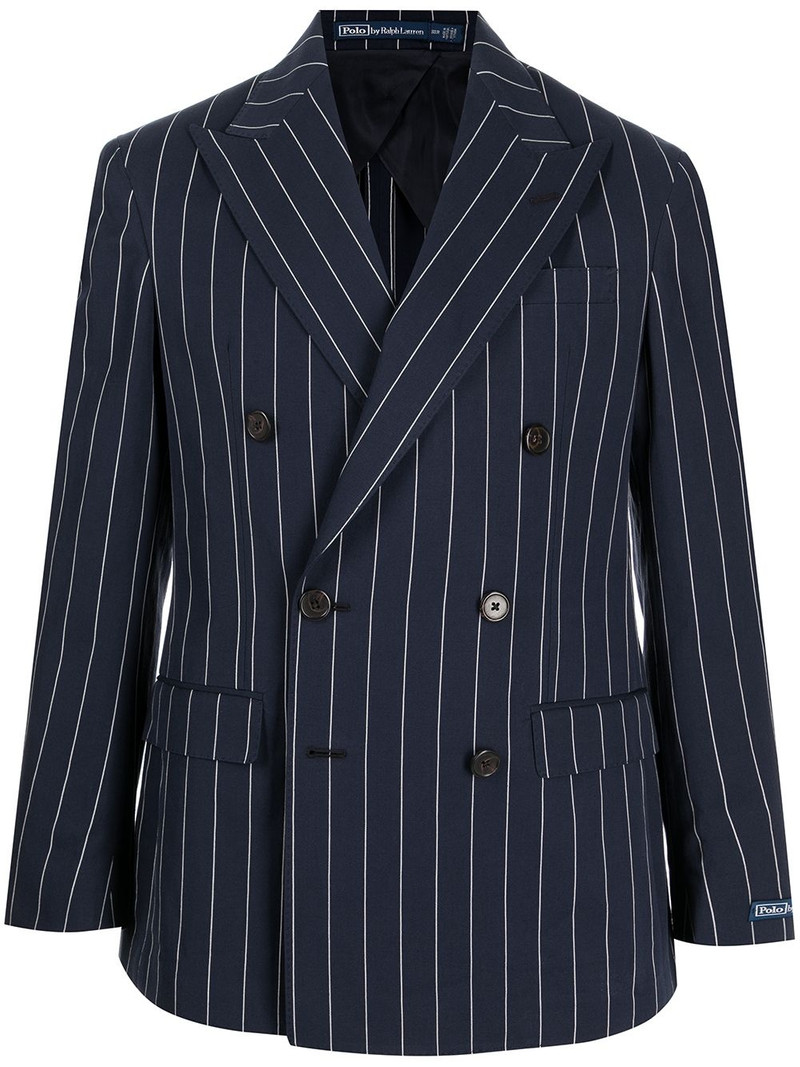 pinstriped double-breasted blazer 1