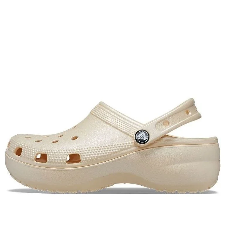 (WMNS) Crocs Classic Clog Platform Shimmer 'Vanilla' 208590-108 - 1