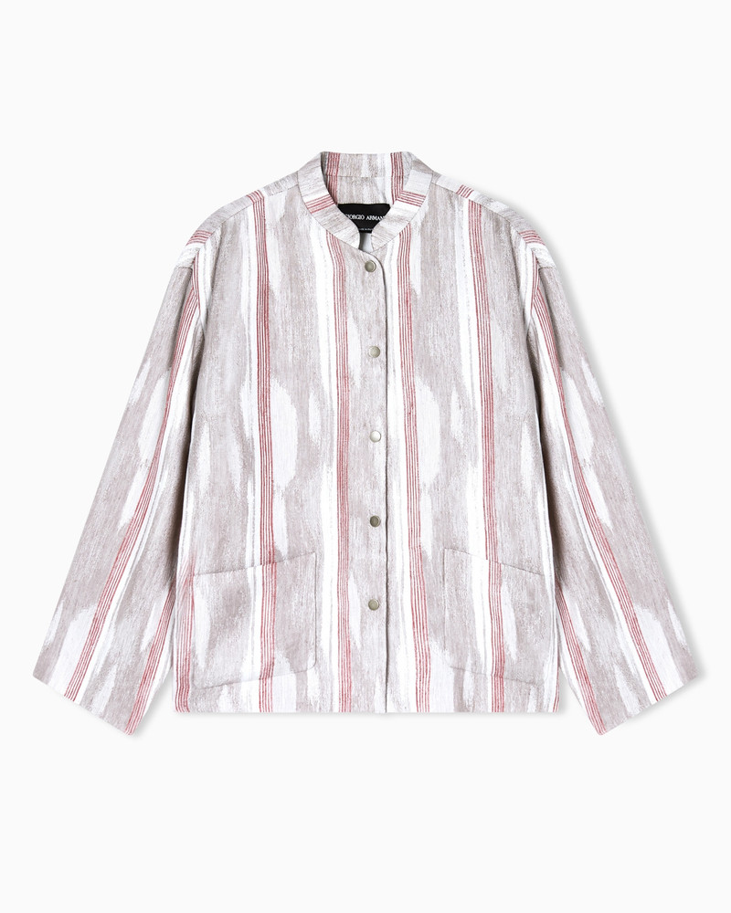JACQUARD LINEN AND VISCOSE JACKET 1
