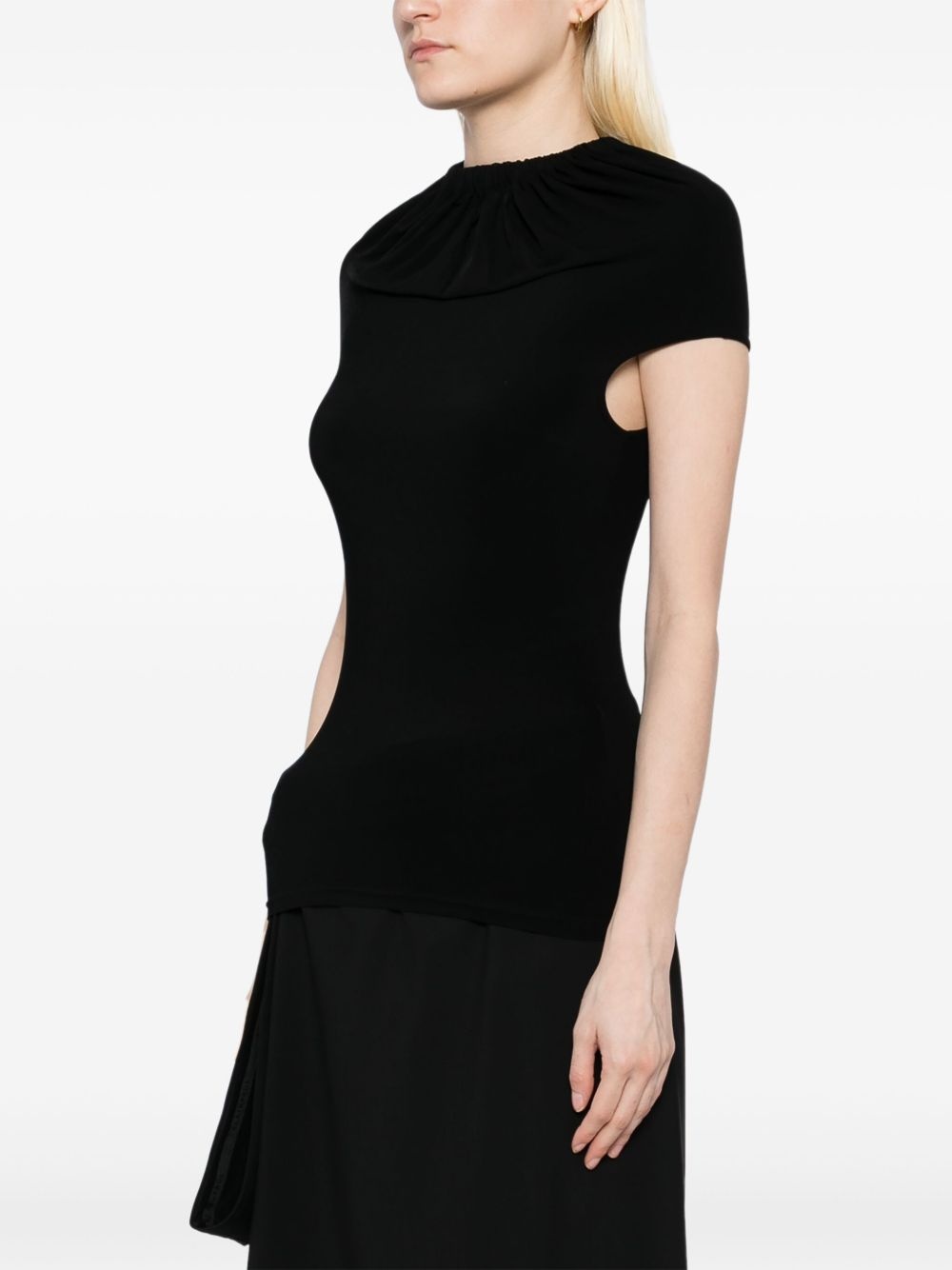 gathered-neck top - 3