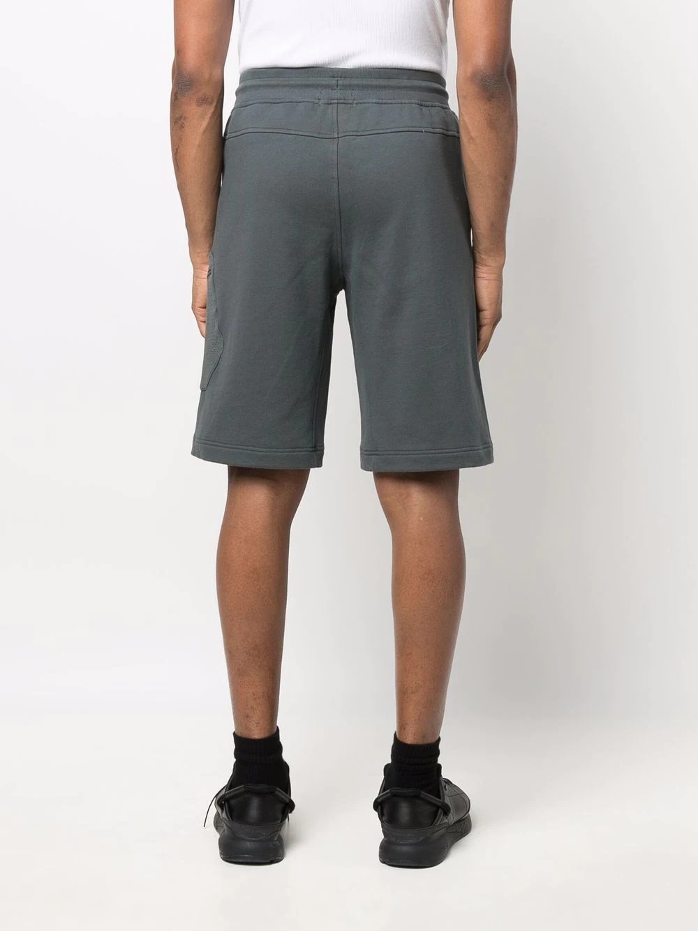 logo-patch cotton track shorts - 4