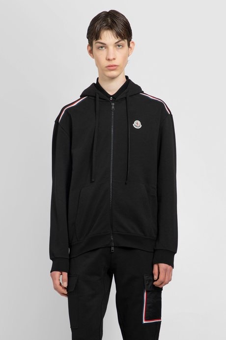 Moncler men's black tricolour accent zip hoodie - 1