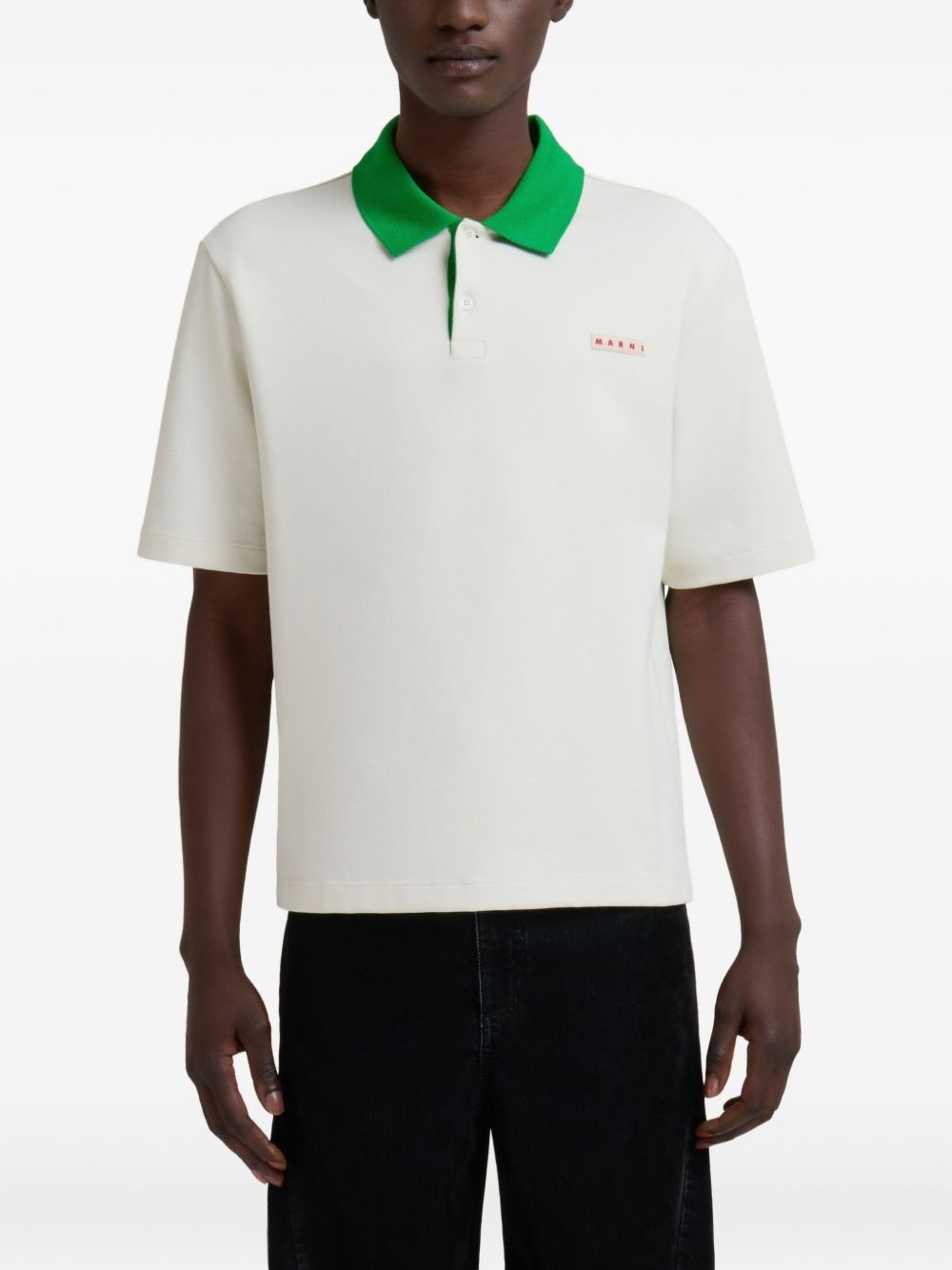contrasting-collar polo shirt - 2
