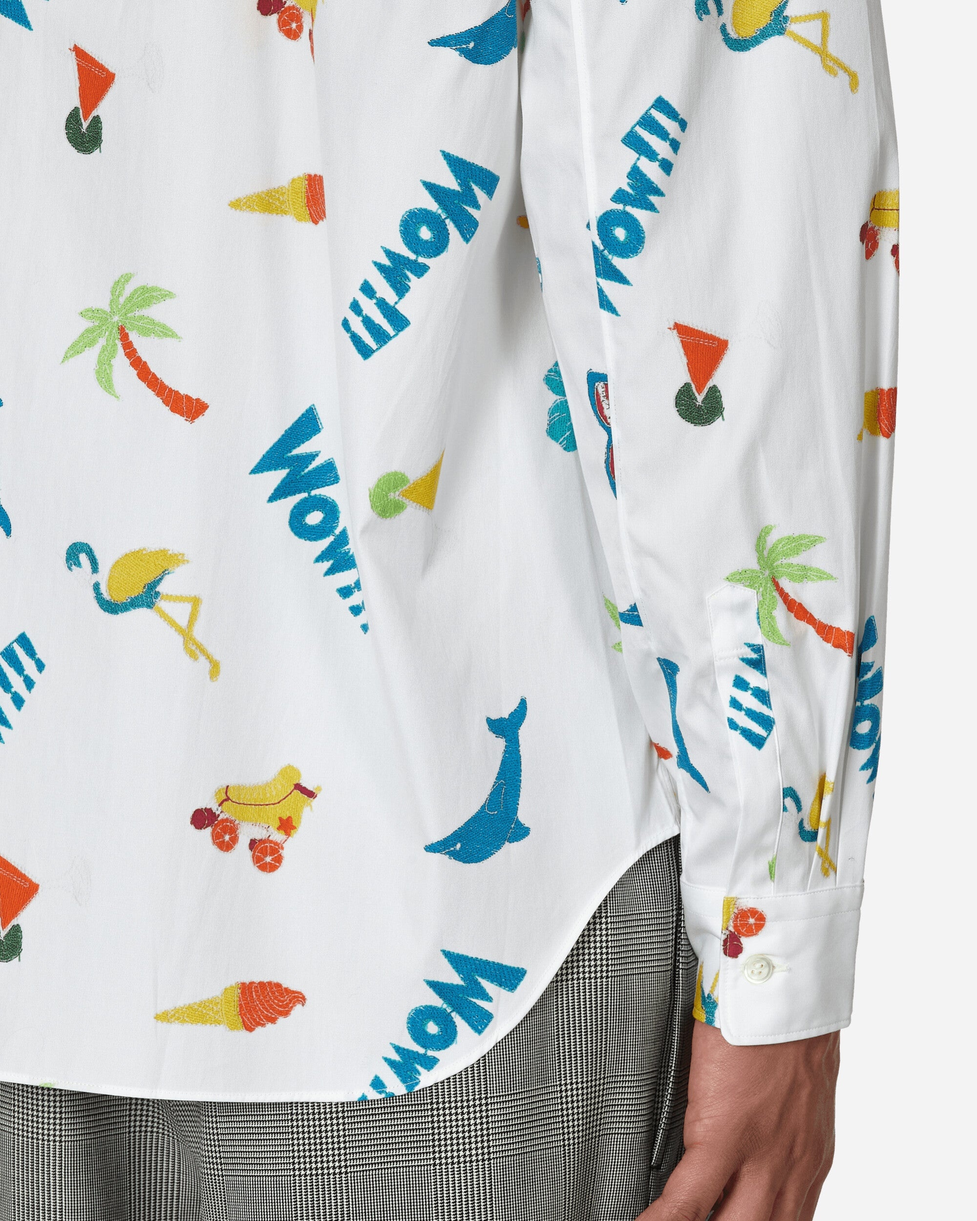 Printed Longsleeve Shirt White - 5